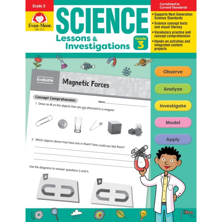 Evan-Moor Educational Publishers Science Lessons and Investigations, Grade 3