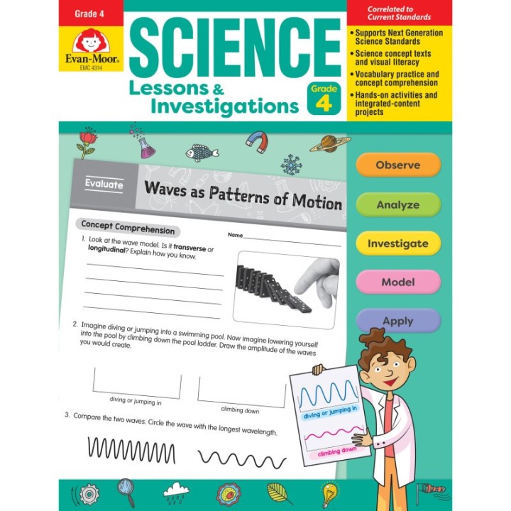 Evan-Moor Educational Publishers Science Lessons and Investigations, Grade 4