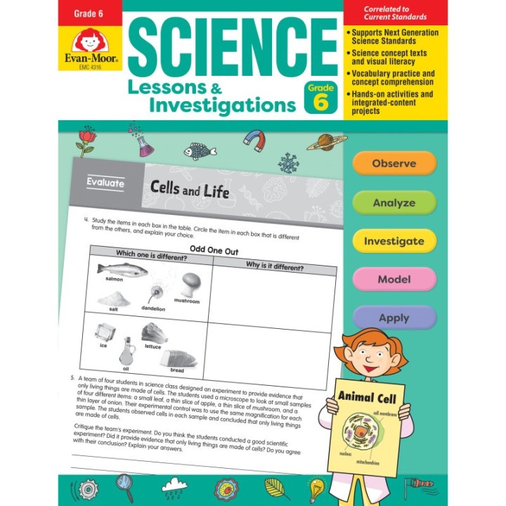 Evan-Moor Educational Publishers Science Lessons and Investigations, Grade 6