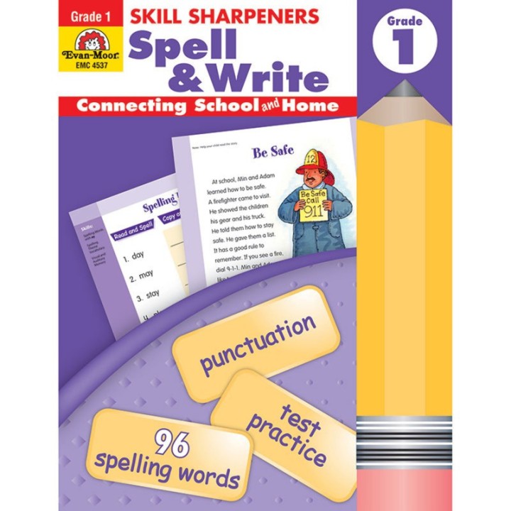 Evan-Moor Educational Publishers Skill Sharpeners Spell & Write Book, Grade 1