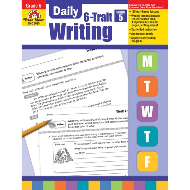 Evan-Moor Educational Publishers Daily 6-Trait Writing Book, Grade 5