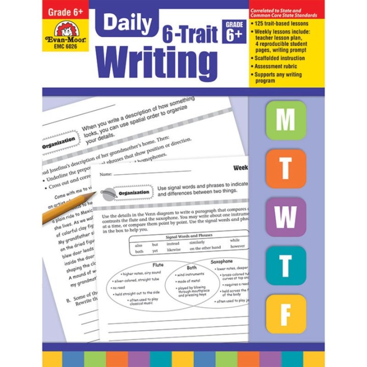 Evan-Moor Educational Publishers Daily 6-Trait Writing Book, Grade 6+