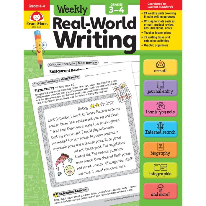 Evan-Moor Educational Publishers Real World Writing Grades 3-4