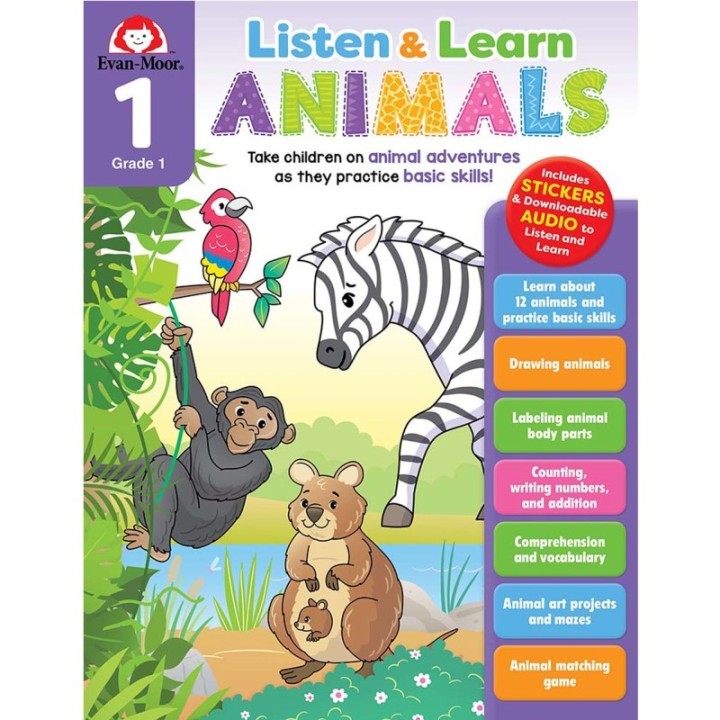 Evan-Moor Educational Publishers Listen and Learn Animals, Grade 1