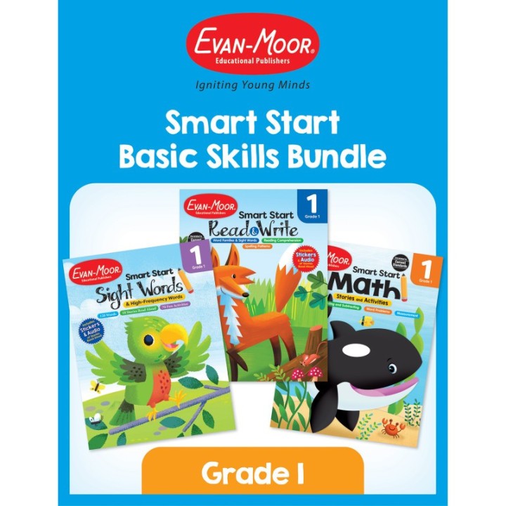 Evan-Moor Educational Publishers Smart Start Activity Book Basic Skills Bundle, Grade 1
