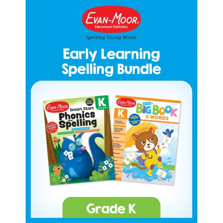 Evan-Moor Educational Publishers Early Learning Spelling Activity Book Bundle Grade K
