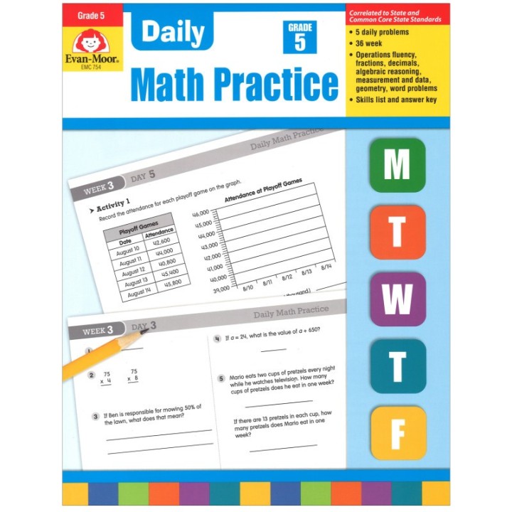 Evan-Moor Educational Publishers Daily Common Core Math Practice, Grade 5