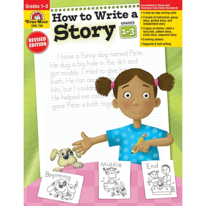 Evan-Moor Educational Publishers How to Write a Story Book, Grades 1-3