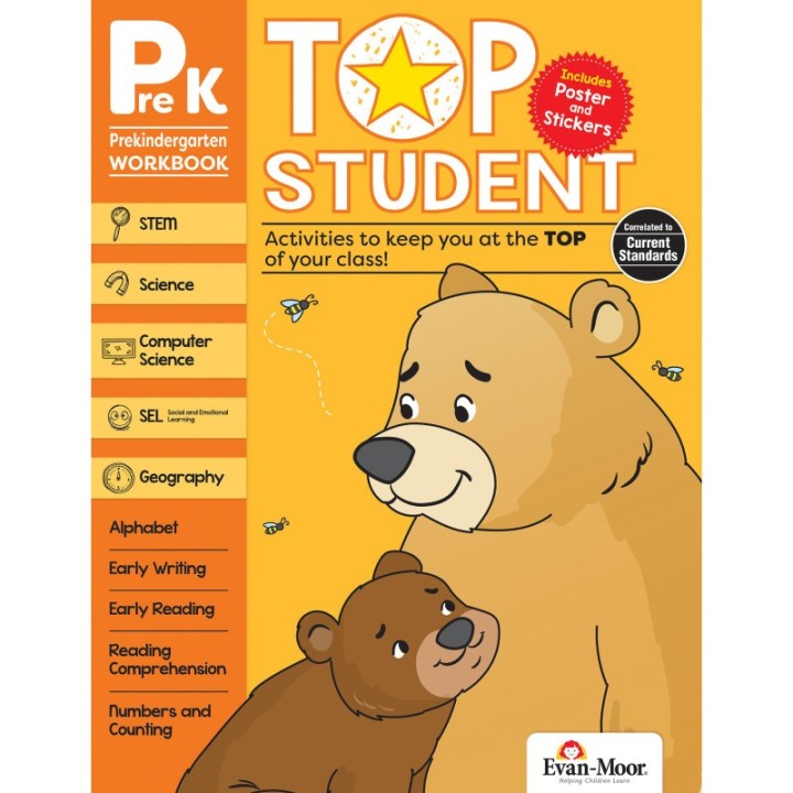 Evan-Moor Educational Publishers Top Student Activity Book, Grade PreK