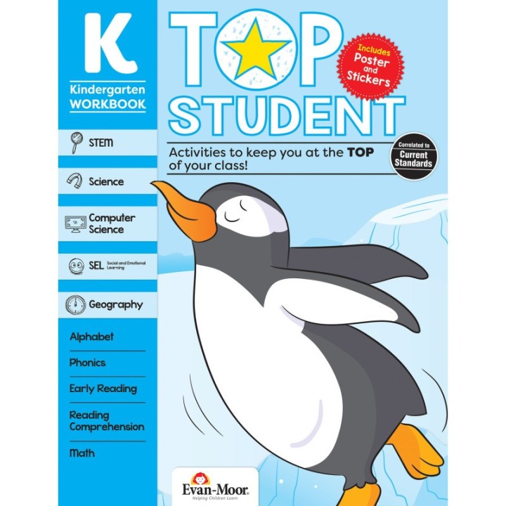 Evan-Moor Educational Publishers Top Student Activity Book, Grade K