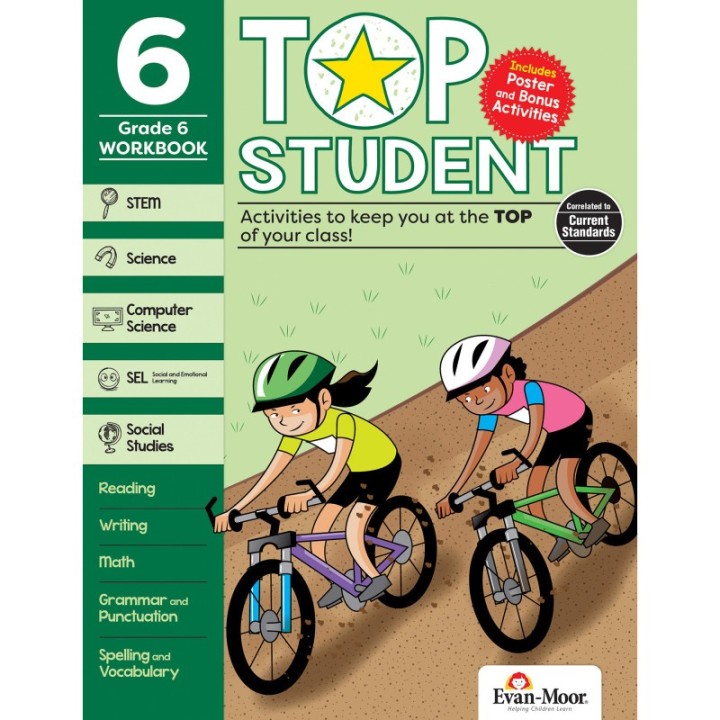 Evan-Moor Educational Publishers Top Student Activity Book, Grade 6