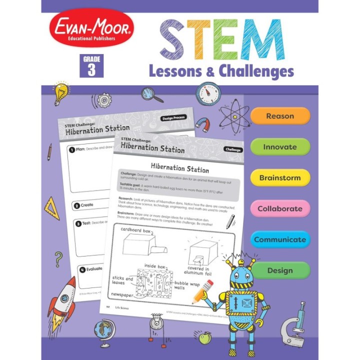 Evan-Moor Educational Publishers STEM Lessons & Challenges, Grade 3