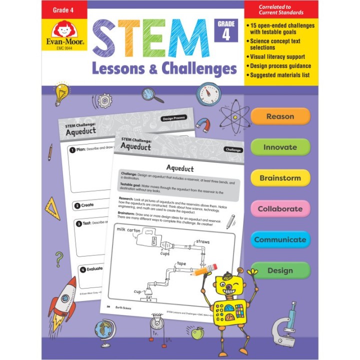 Evan-Moor Educational Publishers STEM Lessons & Challenges, Grade 4