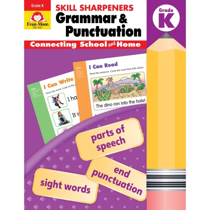 Evan-Moor Educational Publishers Skill Sharpeners: Grammar & Punctuation Activity Book, Grade K