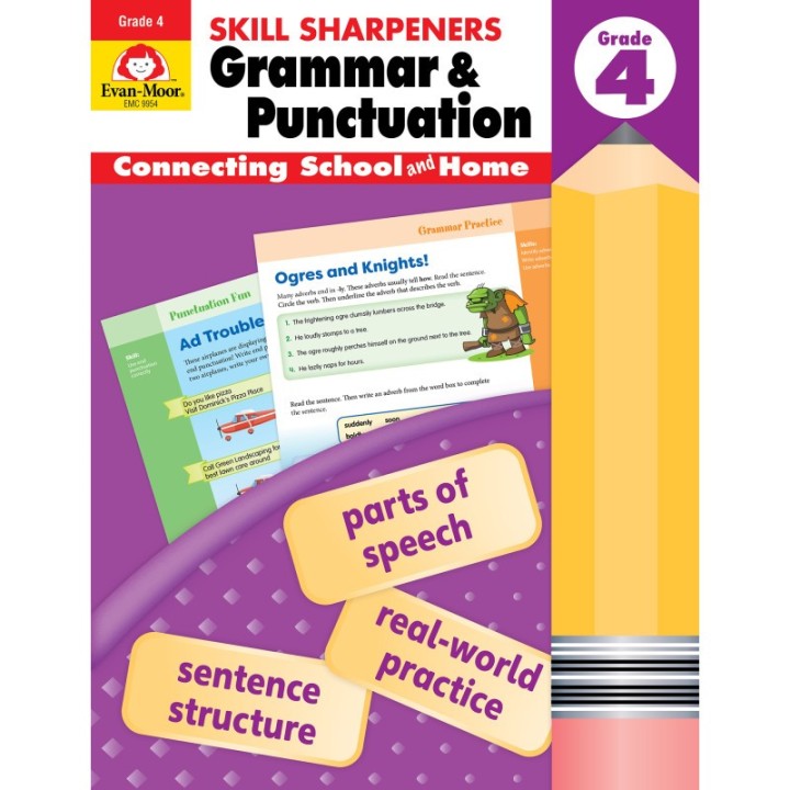 Evan-Moor Educational Publishers Skill Sharpeners: Grammar & Punctuation Activity Book, Grade 4