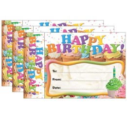 Edupress™ Happy Birthday Cupcakes Bookmark Awards, 30 Per Pack, 3 Packs