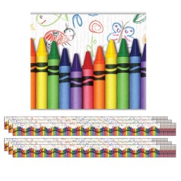 Edupress™ Crayons Layered Border, 35 Feet Per Pack, 6 Packs