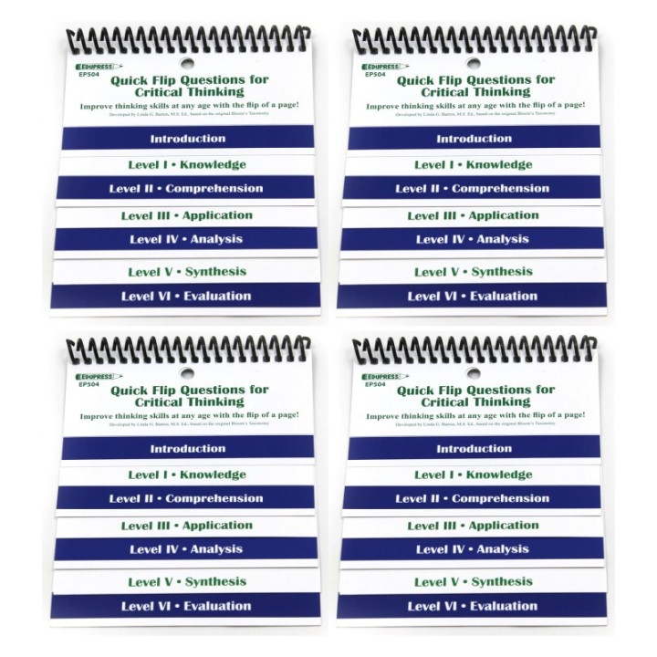 Edupress™ Questions for Critical Thinking Quick Flip Resource™, Pack of 4