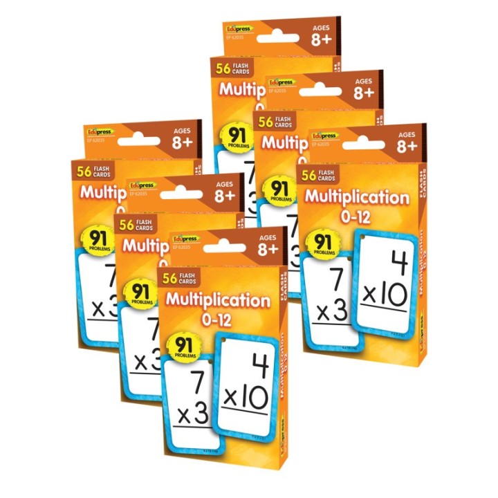Edupress™ Multiplication 0-12 Flash Cards, 6 Packs