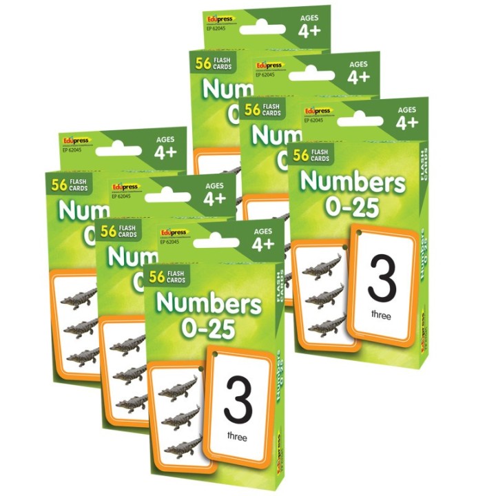 Edupress™ Numbers 0-25 Flash Cards, 6 Packs