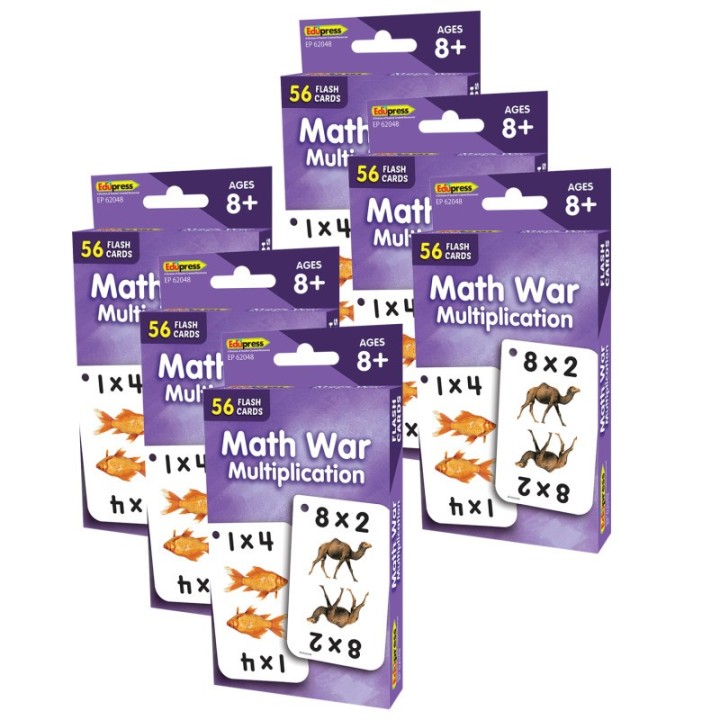 Edupress™ Math War (Multiplication) Flash Cards, 6 Packs