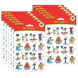 Edupress™ Pete the Cat® Stickers, 1", 96 Per Pack, 12 Packs