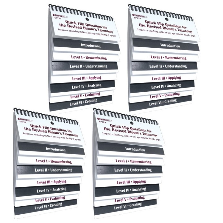 Edupress™ Quick Flip Questions for the Revised Bloom's Taxonomy, Pack of 4