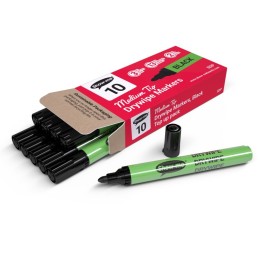 Show-me® Medium Tip Slim Barrel Dry Erase Markers, Black, Box of 10
