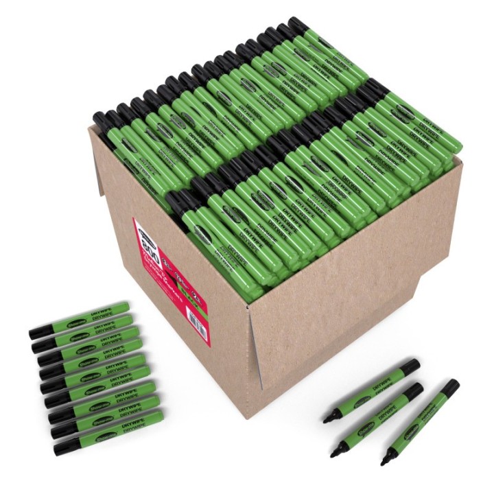 Show-me® Medium Tip Slim Barrel Dry Erase Markers, Black, Extra Large Bulk Box of 800