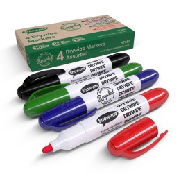 Show-me® Chunky Dry Erase Markers, Assorted, Box of 4
