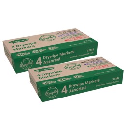 Show-me® Chunky Dry Erase Markers, Assorted, 4 Per Box, 2 Boxes