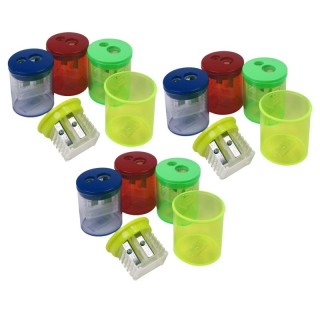 Eisen Two-Hole Pencil Sharpener, Assorted Colors, Pack of 12
