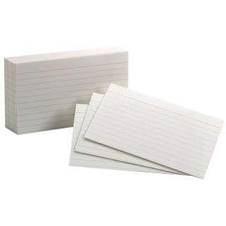 Oxford® White Commercial Index Cards, 3" x 5", Ruled, 100 Per Pack, 10 Packs