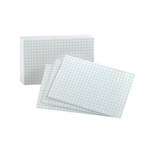 Oxford® Graph Index Cards, 3" x 5", White, 100 Per Pack, 3 Packs