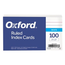 Oxford® Index Cards, 3" x 5", Ruled, 100 Per Pack, 12 Packs