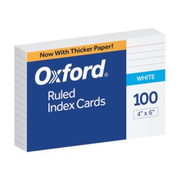 Oxford® Ruled Index Cards, 4" x 6", White, Pack of 100