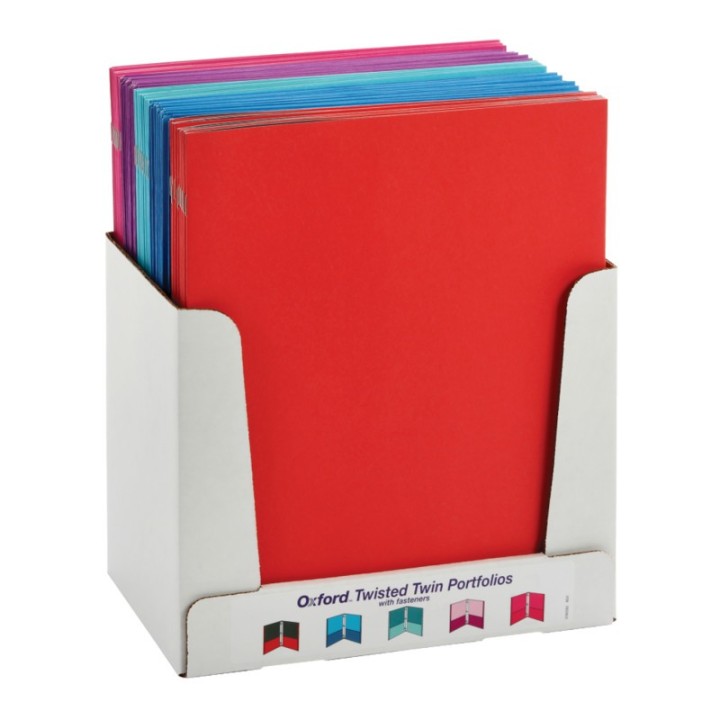 Oxford® Twisted Twin Pocket Folders with Fasteners, Letter Size, Assorted, Each