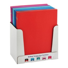 Oxford® Twisted Twin Pocket Folders with Fasteners, Letter Size, Assorted, Pack of 50