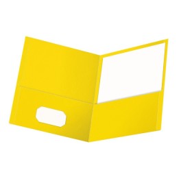 Oxford® Twin Pocket Folders, Yellow, 25 Per Box