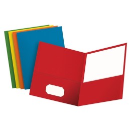 Oxford® Twin Pocket Folders, Assorted Colors, Box of 25