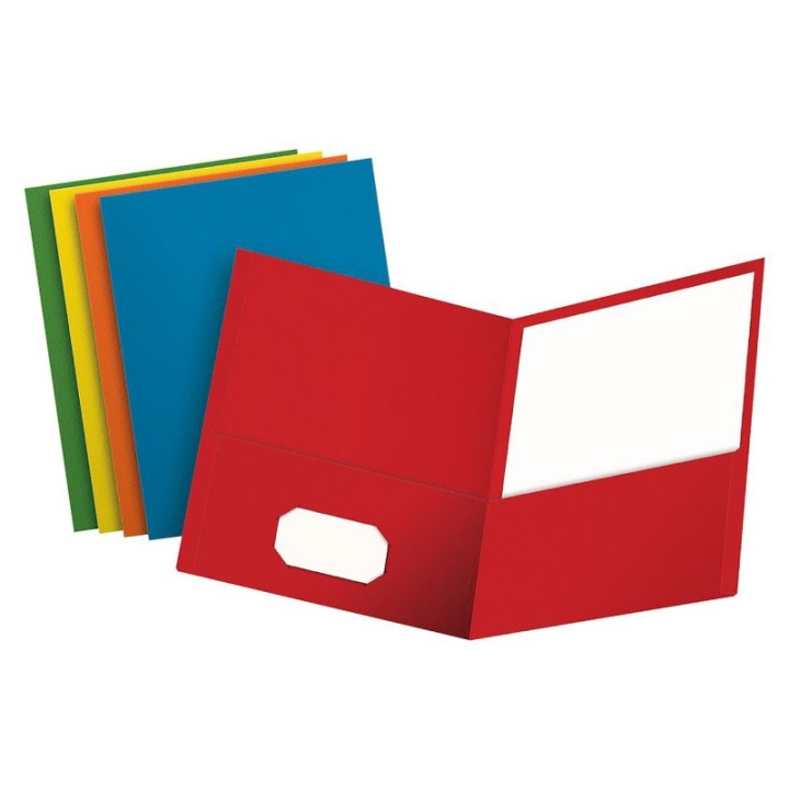 Oxford® Twin Pocket Folders, Assorted Colors, Box of 25