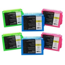Oxford® View Front Spiral Index Cards 3" x 5" Poly Cover, Pack of 6