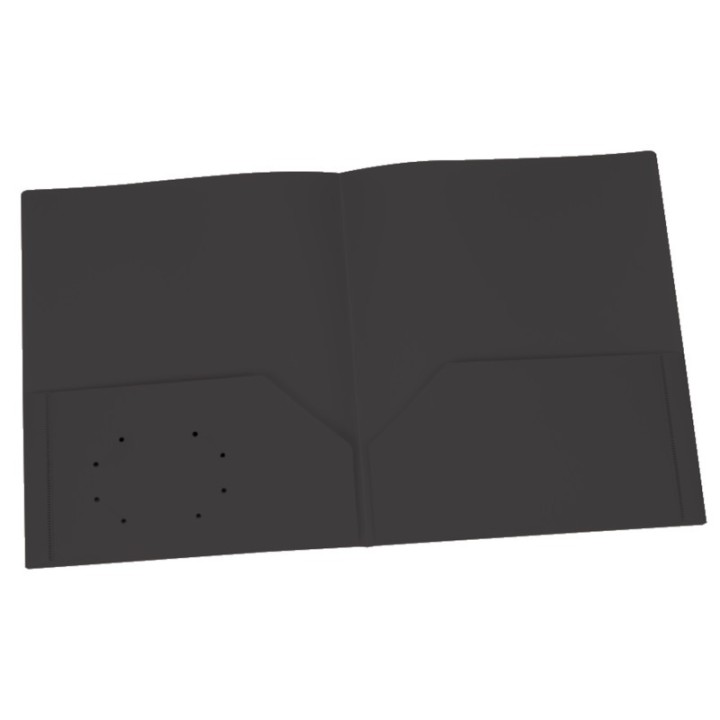 Oxford® Poly Two Pocket Portfolio, Black, Pack of 25