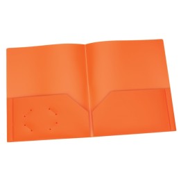 Oxford® Poly Two Pocket Portfolio, Orange, Pack of 25