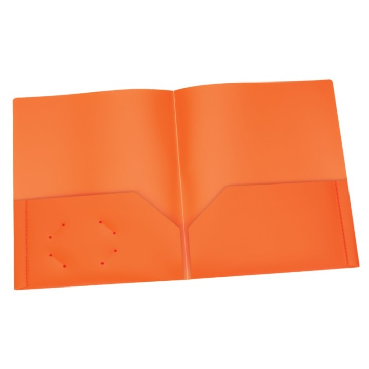 Oxford® Poly Two Pocket Portfolio, Orange, Pack of 25
