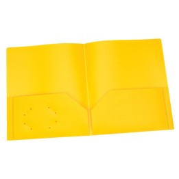 Oxford® Poly Two Pocket Portfolio, Yellow, Pack of 25