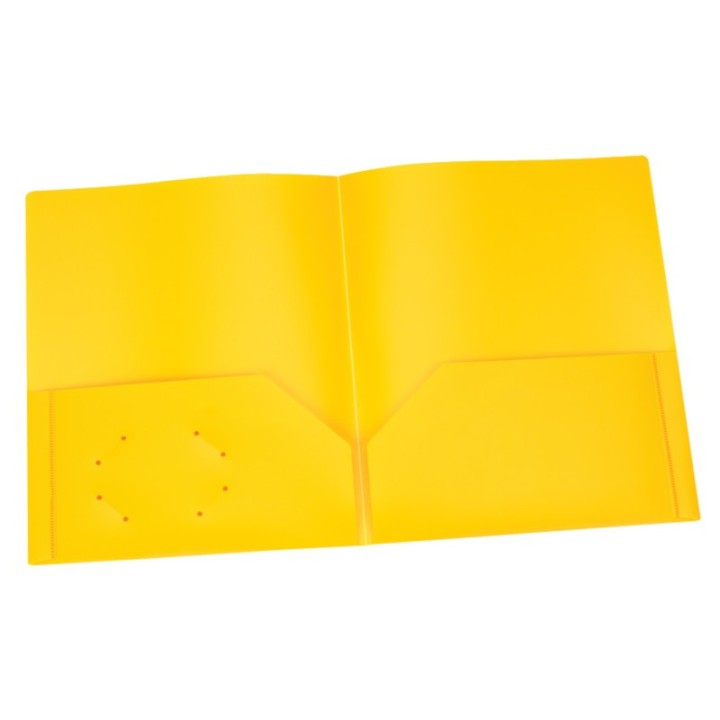 Oxford® Poly Two Pocket Portfolio, Yellow, Pack of 25