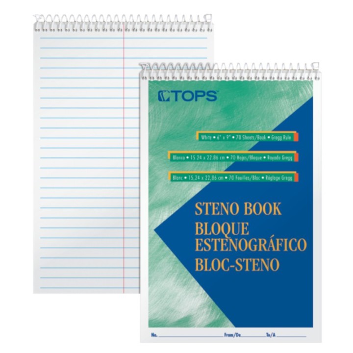 TOPS™ Steno Books, 6" x 9", Gregg Rule, 80 Sheets, Each