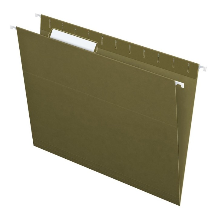 Pendaflex® Recycled Hanging File Folders, 1/3 Cut, Standard Green, 25 Per Box