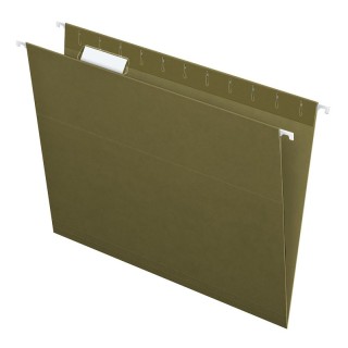 Pendaflex® Recycled Hanging Folders, Letter Size, Standard Green, 1/5 Cut, Box of 25